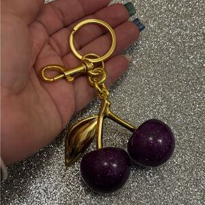 Gold and Purple Cherry Key Holder